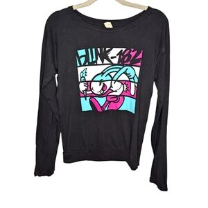 Rare Vintage Blink 182 long sleeve Colorblock graffiti rabbit Tshirt womens L